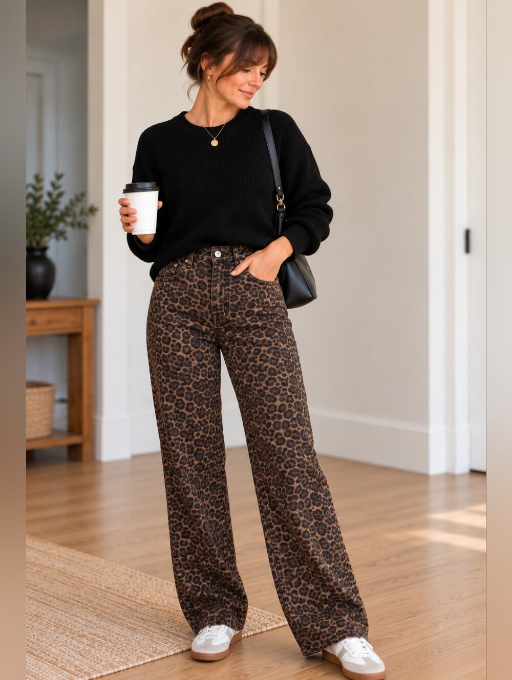 Papaya Brown Leopard Jeans